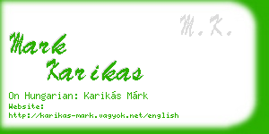 mark karikas business card